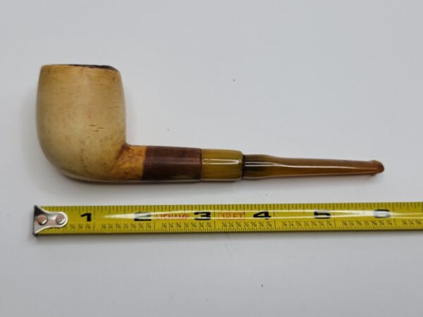 Vintage Block Meerschaum Straight Billiard Estate Tobacco Pipe, Saddle Stem [SOLD OUT] - Image 11