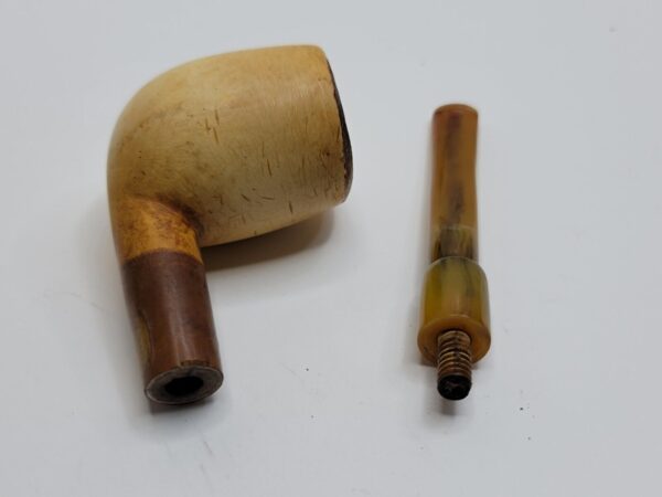 Vintage Block Meerschaum Straight Billiard Estate Tobacco Pipe, Saddle Stem [SOLD OUT] - Image 13
