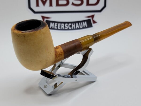 Vintage Block Meerschaum Straight Billiard Estate Tobacco Pipe, Saddle Stem [SOLD OUT] - Image 3