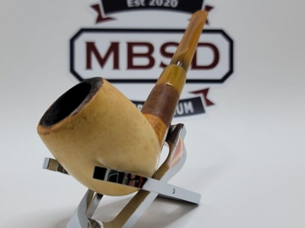 Vintage Block Meerschaum Straight Billiard Estate Tobacco Pipe, Saddle Stem [SOLD OUT] - Image 4