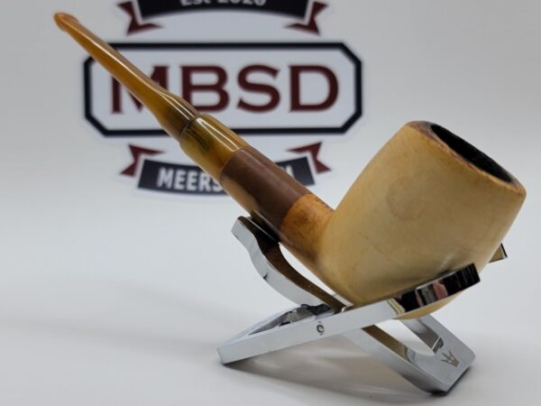 Vintage Block Meerschaum Straight Billiard Estate Tobacco Pipe, Saddle Stem [SOLD OUT] - Image 5