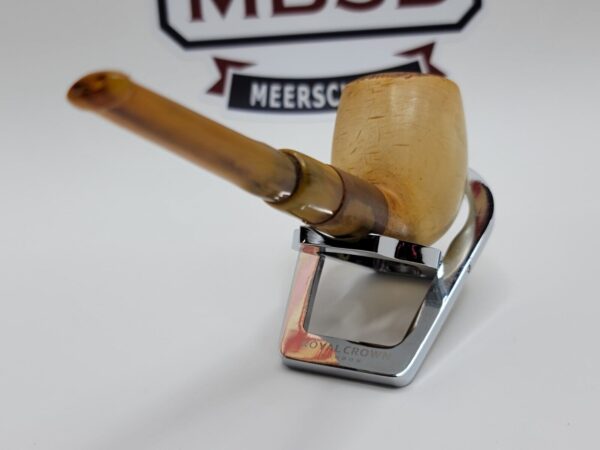 Vintage Block Meerschaum Straight Billiard Estate Tobacco Pipe, Saddle Stem [SOLD OUT] - Image 6