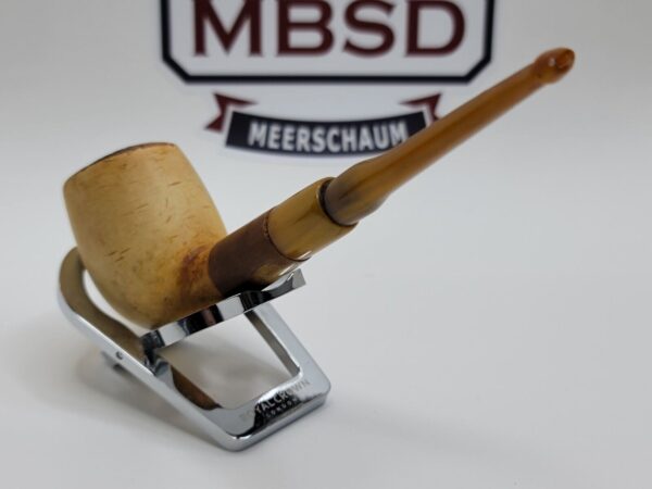 Vintage Block Meerschaum Straight Billiard Estate Tobacco Pipe, Saddle Stem [SOLD OUT] - Image 7