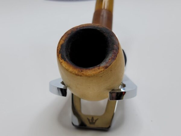 Vintage Block Meerschaum Straight Billiard Estate Tobacco Pipe, Saddle Stem [SOLD OUT] - Image 8