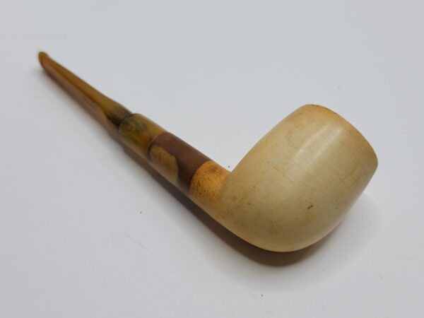 Vintage Block Meerschaum Straight Billiard Estate Tobacco Pipe, Saddle Stem [SOLD OUT] - Image 10