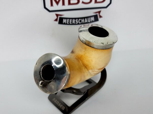19th C. Antique Austrian Double Silver Mounted Meerschaum Kalmasch Tobacco Pipe [SOLD OUT] - Image 4