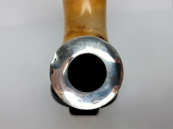 19th C. Antique Austrian Double Silver Mounted Meerschaum Kalmasch Tobacco Pipe [SOLD OUT] - Image 7