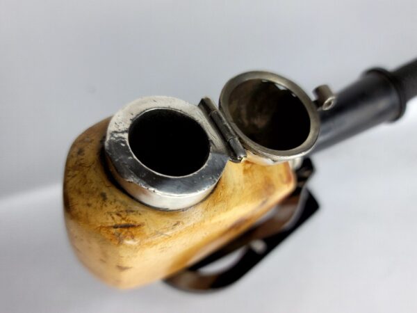 Antique 19th Century Meerschaum Tobacco Pipe, Original Long Stem, Double Silver [SOLD OUT] - Image 6