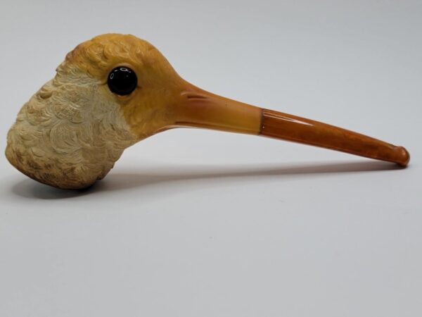 Antique Block Meerschaum Tobacco Pipe Of Humming Bird With Genuine Amber Stem [SOLD OUT] - Image 11