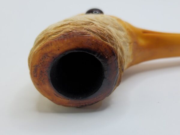 Antique Block Meerschaum Tobacco Pipe Of Humming Bird With Genuine Amber Stem [SOLD OUT] - Image 12