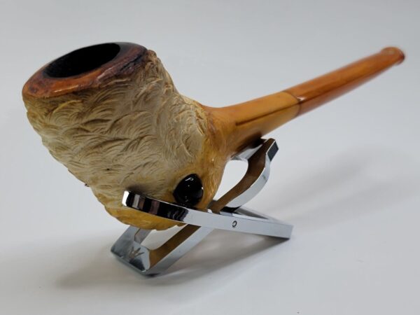 Antique Block Meerschaum Tobacco Pipe Of Humming Bird With Genuine Amber Stem [SOLD OUT] - Image 13