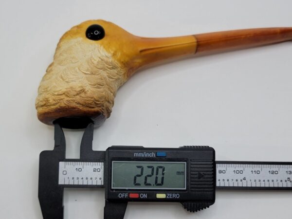 Antique Block Meerschaum Tobacco Pipe Of Humming Bird With Genuine Amber Stem [SOLD OUT] - Image 18