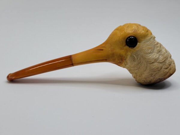 Antique Block Meerschaum Tobacco Pipe Of Humming Bird With Genuine Amber Stem [SOLD OUT] - Image 6