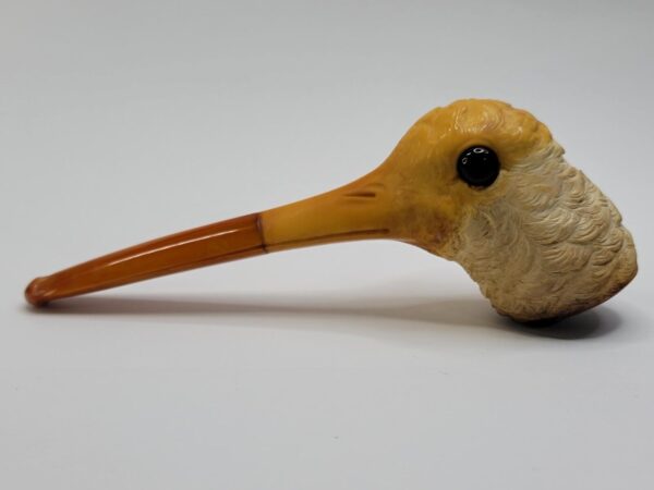 Antique Block Meerschaum Tobacco Pipe Of Humming Bird With Genuine Amber Stem [SOLD OUT] - Image 7