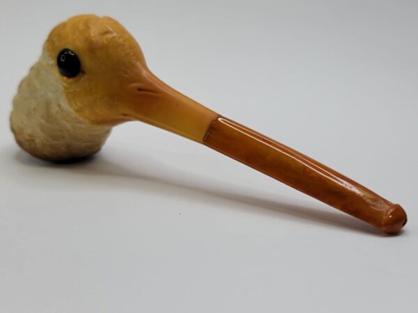Antique Block Meerschaum Tobacco Pipe Of Humming Bird With Genuine Amber Stem [SOLD OUT] - Image 9