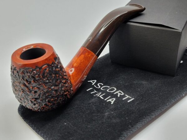 Ascorti Italia Otto Carved Particular Rusticated Briar Tobacco Pipe, Italy, New [SOLD OUT] - Image 3
