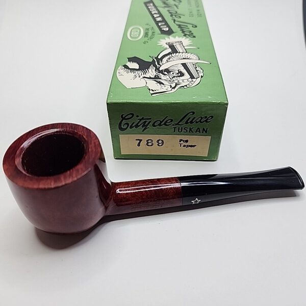 City De Luxe 789 Smooth Pot Briar Tobacco Pipe, Unsmoked, Box [SOLD OUT] - Image 3