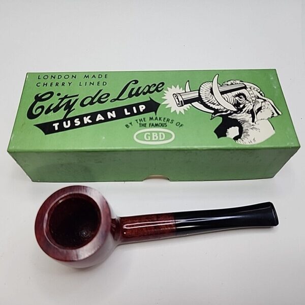 City De Luxe 789 Smooth Pot Briar Tobacco Pipe, Unsmoked, Box [SOLD OUT] - Image 4