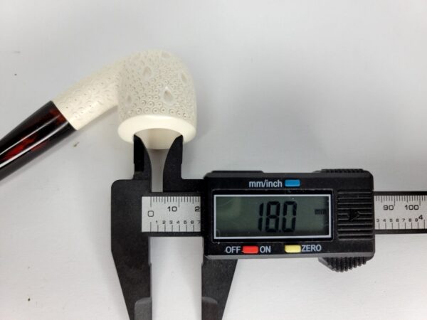 Hand Carved Lattice Block Meerschaum Tobacco Smoking Pipe, Unsmoked, MBSD [SOLD OUT] - Image 12