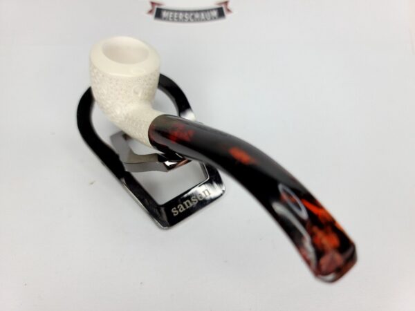 Hand Carved Lattice Block Meerschaum Tobacco Smoking Pipe, Unsmoked, MBSD [SOLD OUT] - Image 7