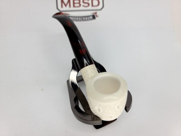 Hand Carved Lattice Block Meerschaum Tobacco Smoking Pipe, Unsmoked, MBSD [SOLD OUT] - Image 8