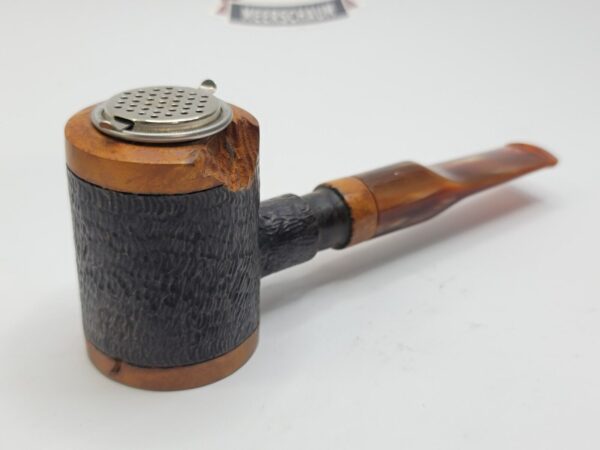 Herb Booth Artisan Hand Carved Poker Sitter Briar Tobacco Pipe, Lucite Stem [SOLD OUT] - Image 3