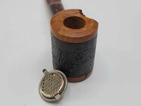 Herb Booth Artisan Hand Carved Poker Sitter Briar Tobacco Pipe, Lucite Stem [SOLD OUT] - Image 5