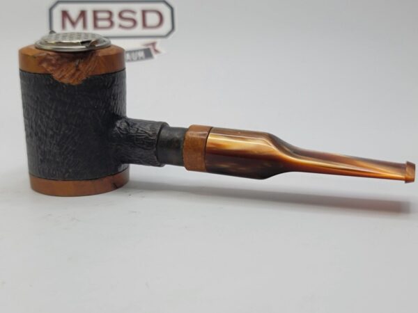 Herb Booth Artisan Hand Carved Poker Sitter Briar Tobacco Pipe, Lucite Stem [SOLD OUT] - Image 9
