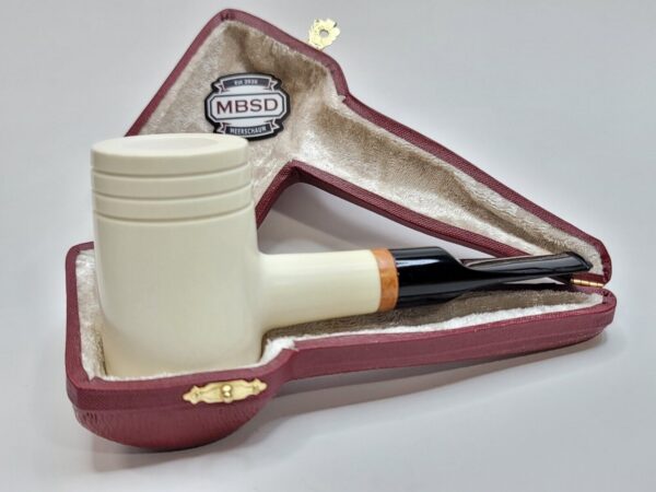 Large MBSD Meerschaum Deluxe Poker Sitter Block Meerschaum Tobacco Pipe, 9mm [SOLD OUT] - Image 4