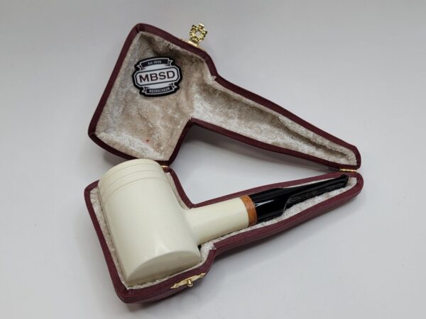 Large MBSD Meerschaum Deluxe Poker Sitter Block Meerschaum Tobacco Pipe, 9mm [SOLD OUT] - Image 5