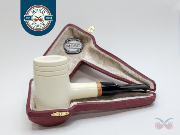 Large MBSD Meerschaum Deluxe Poker Sitter Block Meerschaum Tobacco Pipe, 9mm [SOLD OUT]