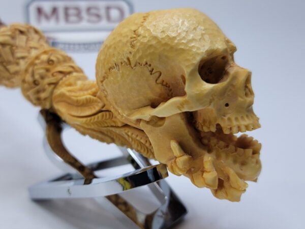 Large Sadik Yanik Skull Block Meerschaum Tobacco Pipe, Unsmoked, Signed, Case [SOLD OUT] - Image 12