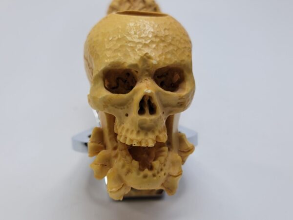 Large Sadik Yanik Skull Block Meerschaum Tobacco Pipe, Unsmoked, Signed, Case [SOLD OUT] - Image 14