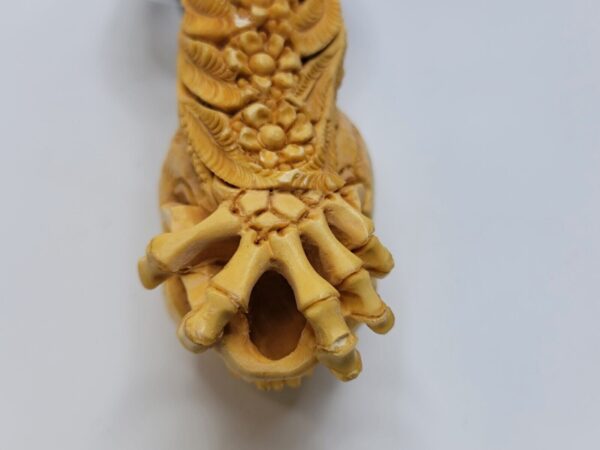 Large Sadik Yanik Skull Block Meerschaum Tobacco Pipe, Unsmoked, Signed, Case [SOLD OUT] - Image 15