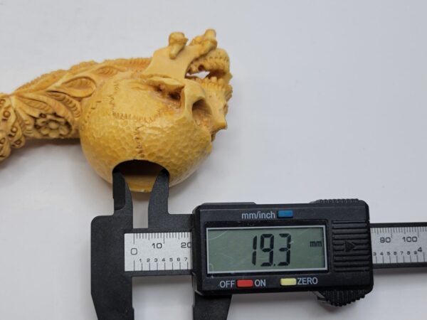 Large Sadik Yanik Skull Block Meerschaum Tobacco Pipe, Unsmoked, Signed, Case [SOLD OUT] - Image 21