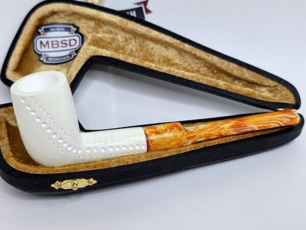 MBSD Meerschaum Block Meerschaum Straight Billiard Tobacco Smoking Pipe, Case [SOLD OUT] - Image 3