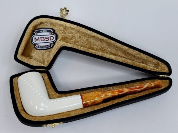 MBSD Meerschaum Block Meerschaum Straight Billiard Tobacco Smoking Pipe, Case [SOLD OUT] - Image 4
