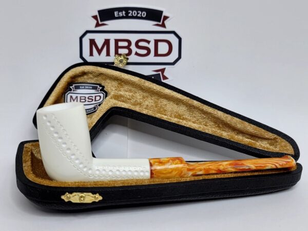 MBSD Meerschaum Block Meerschaum Straight Billiard Tobacco Smoking Pipe, Case [SOLD OUT]
