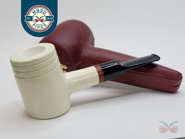 MBSD Meerschaum Chubby Poker Block Meerschaum Tobacco Pipe, 9mm Filter [SOLD OUT]