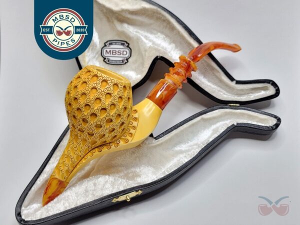 MBSD Meerschaum Masters Sadik Yanik Block Meerschaum Tobacco Smoking Pipe, 9mm [SOLD OUT]