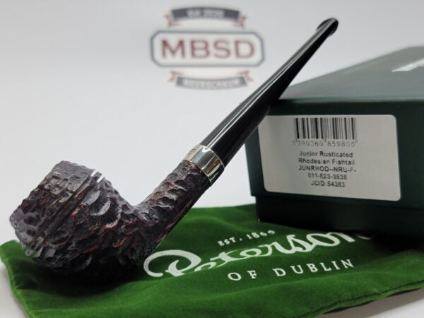 Peterson Junior Rusticated Rhodesian Briar Tobacco Pipe, Fishtail, Ireland - Image 3