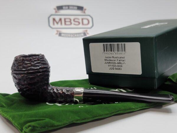 Peterson Junior Rusticated Rhodesian Briar Tobacco Pipe, Fishtail, Ireland - Image 4