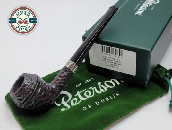 Peterson Junior Rusticated Rhodesian Briar Tobacco Pipe, Fishtail, Ireland