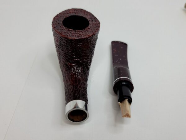 Savinelli Bacco Rusticated Dark Brown 904 KS, 6mm, Dublin Briar Tobacco Pipe - Image 13