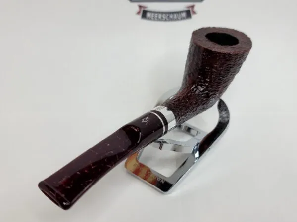 Savinelli Bacco Rusticated Dark Brown 904 KS, 6mm, Dublin Briar Tobacco Pipe - Image 9