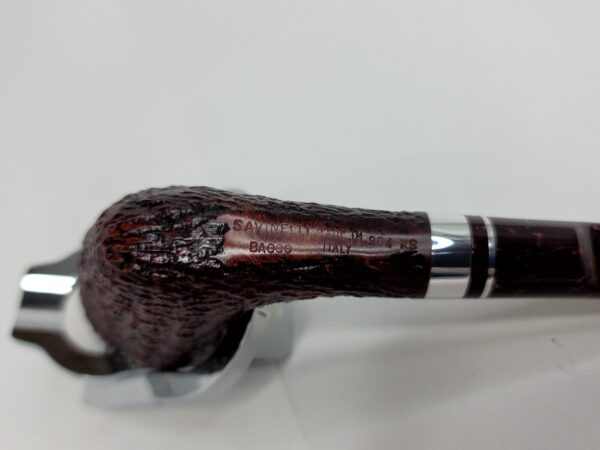 Savinelli Bacco Rusticated Dark Brown 904 KS, 6mm, Dublin Briar Tobacco Pipe - Image 10