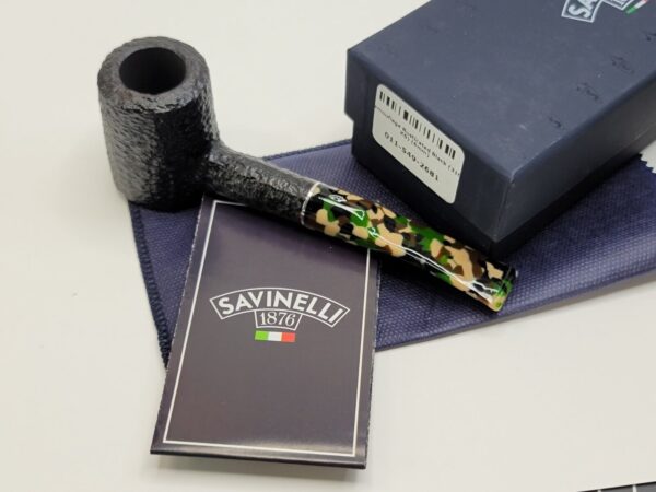Savinelli Camouflage 310 KS Rusticated Black Poker Briar Tobacco Pipe, 6mm [SOLD OUT] - Image 5