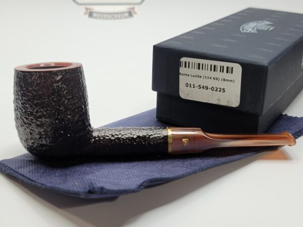 Savinelli Roma Lucite 114 KS Rusticated Billiard Briar Tobacco Pipe, 6mm, Italy [SOLD OUT] - Image 3