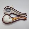 Small Lattice Bent Billiard Block Meerschaum Tobacco Smoking Pipe, Case [SOLD OUT] - Image 3