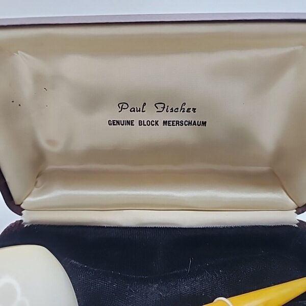 Unsmoked Paul Fischer Straight Apple Block Meerschaum Tobacco Pipe, Case [SOLD OUT] - Image 3